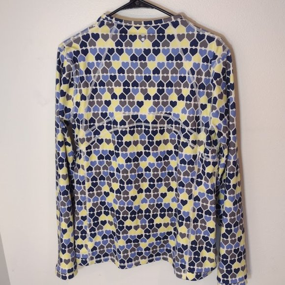 T BY TALBOTS WOMEN'S ON THE MOVE HALF ZIP MOCKNECK PULLOVER - ROW OF HEARTS MED - Picture 3 of 5